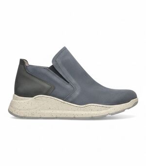 Bionica Women's Slip-On Ankle Boot in Slate Blue and Charcoal